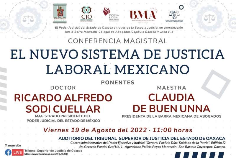 Invita PJEO a conferencia magistral del  titular del Poder Judicial del EDOMEX @tsjoaxaca