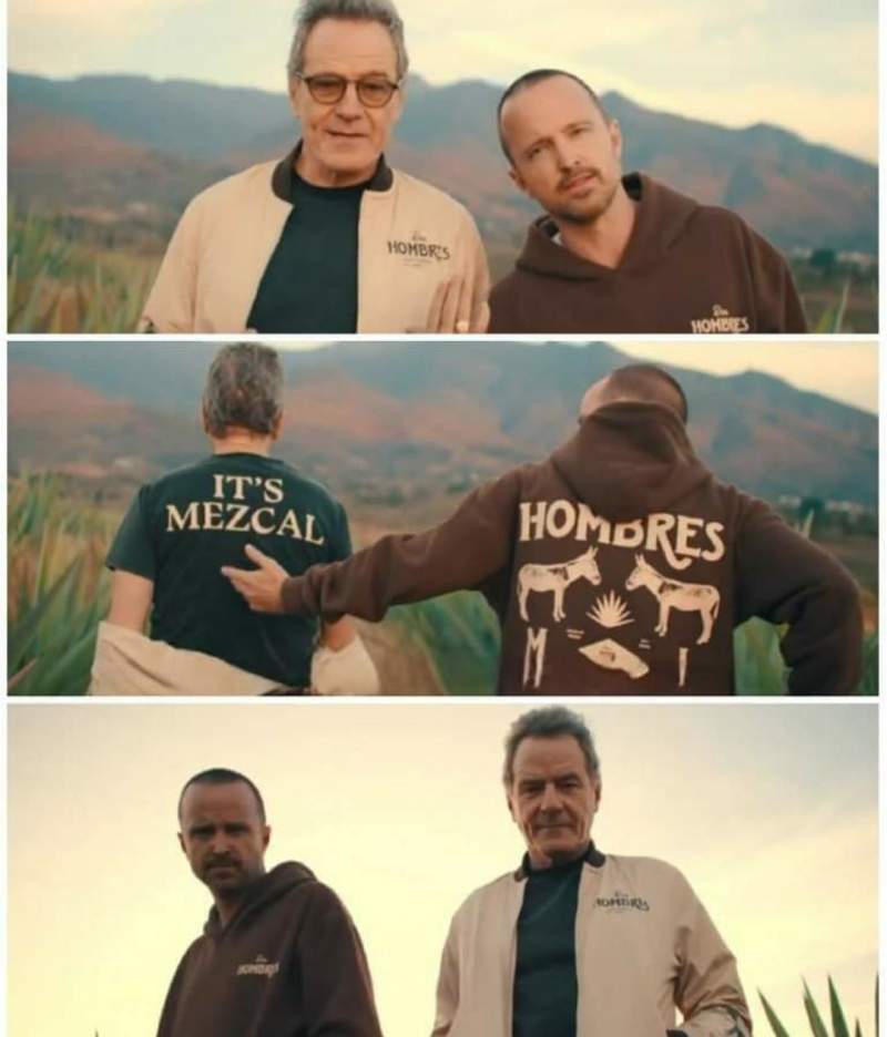 Los actores Aaron Paul y Bryan Cranston, mundialmente conocidos por su actuación en la serie “Breaking Bad” acaban de sacar una línea de ropa de su marca de mezcal “Dos Hombres”,en Oaxaca