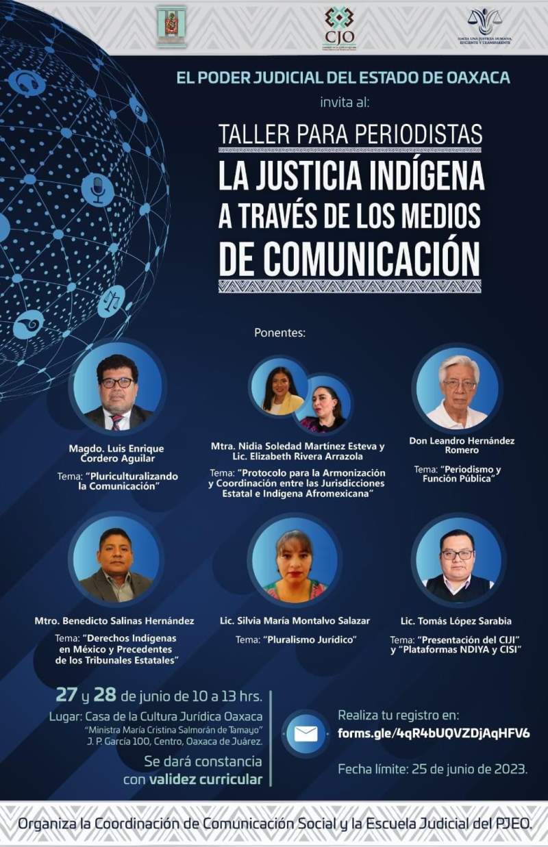 Invita Poder Judicial del Estado a taller para periodistas