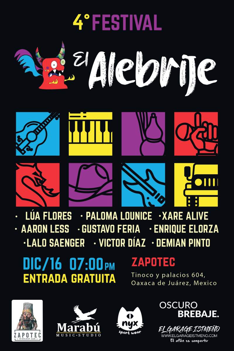 Cuarta edición del festival de música independiente “El Alebrije” en Oaxaca