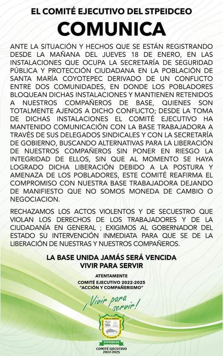Bloqueo de Pobladores de Santa María Coyotepec Provoca Retención de Trabajadores
