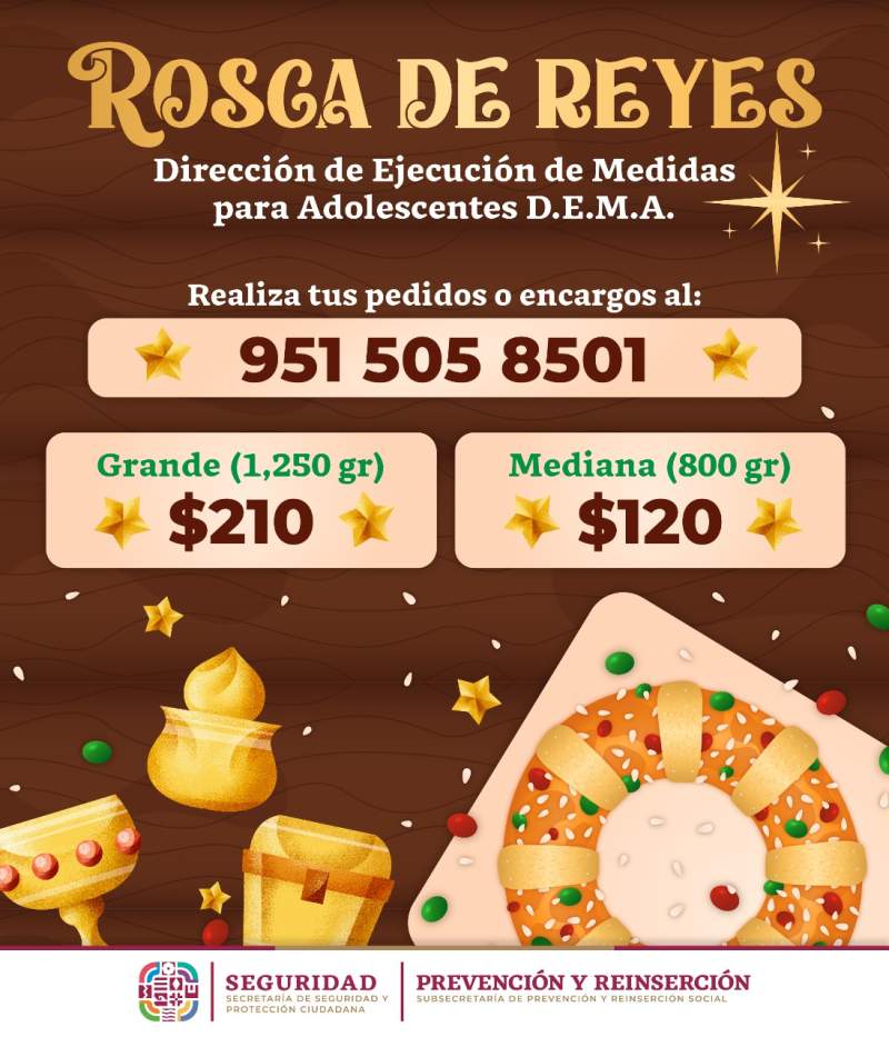 Panadería de la DEMA elabora y vende tradicional Rosca de Reyes