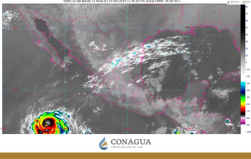 Se prevén lluvias puntuales fuertes en estados del oriente y sureste del país