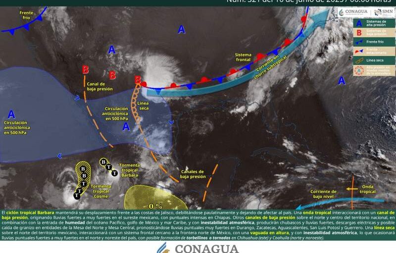 Este martes persistirán lluvias con tormentas durante la tarde en Oaxaca