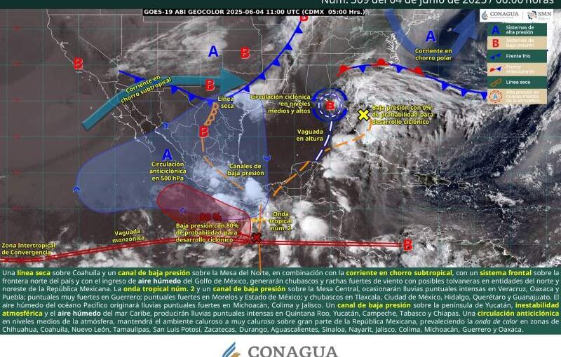 Persistirán lluvias en horas de la tarde y noche en Oaxaca