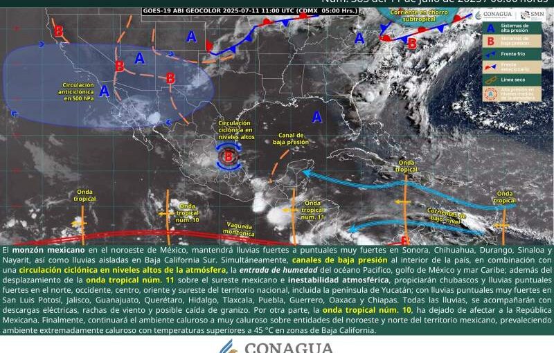 Se prevén lluvias con tormentas y posible granizo este viernes en Oaxaca