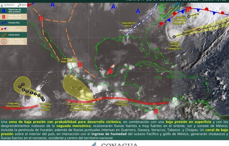 Se mantendrá la presencia de lluvias de intensidad variable durante este miércoles en Oaxaca