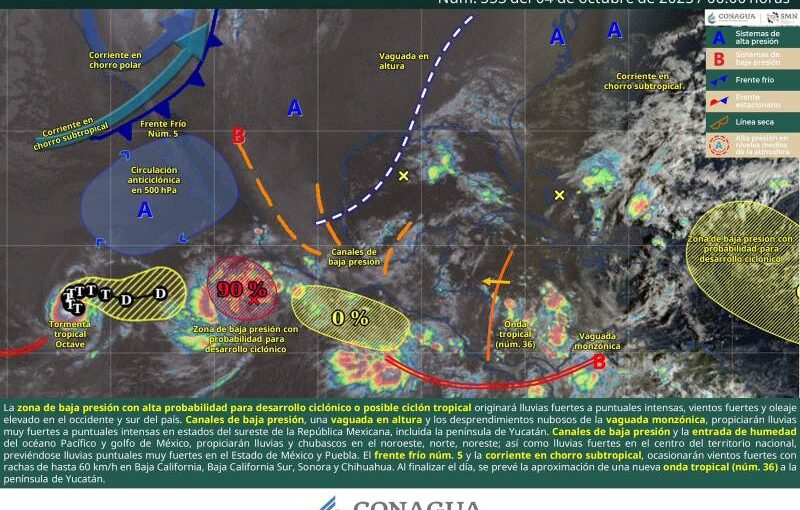 Se mantienen condiciones lluviosas en gran parte de Oaxaca durante este sábado