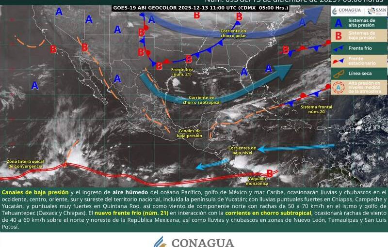 Se prevén lluvias aisladas y descenso de temperaturas en la Cuenca del Papaloapan y Sierra de Flores Magón