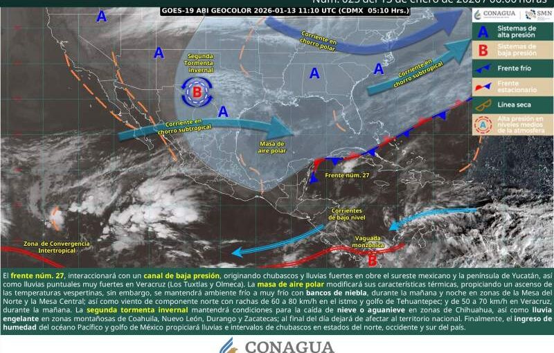 Se mantendrá ambiente frío, lluvias y vientos fuertes en Oaxaca